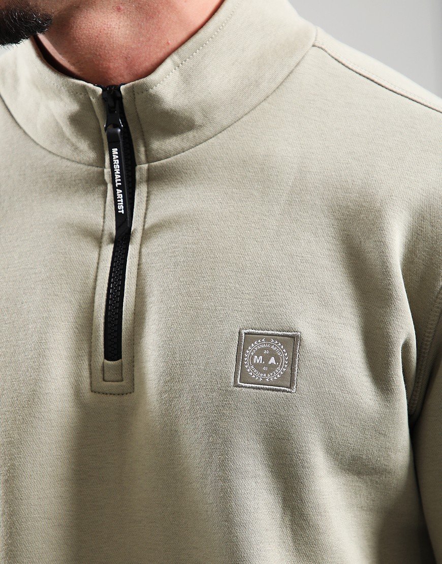 Marshall Artist Marchio 1/4 Zip Sweat Dark Stone