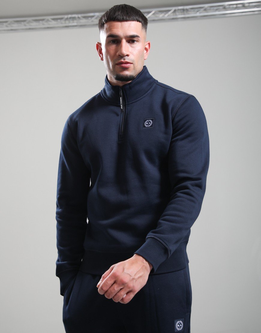 Marshall Artist Marchio 1/4 Zip Sweat Navy