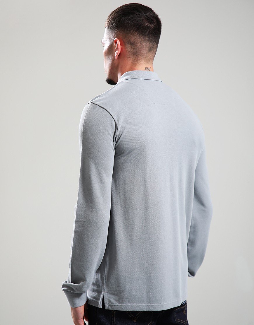 Marshall Artist Marchio Long Sleeve Polo Shirt Monument Grey