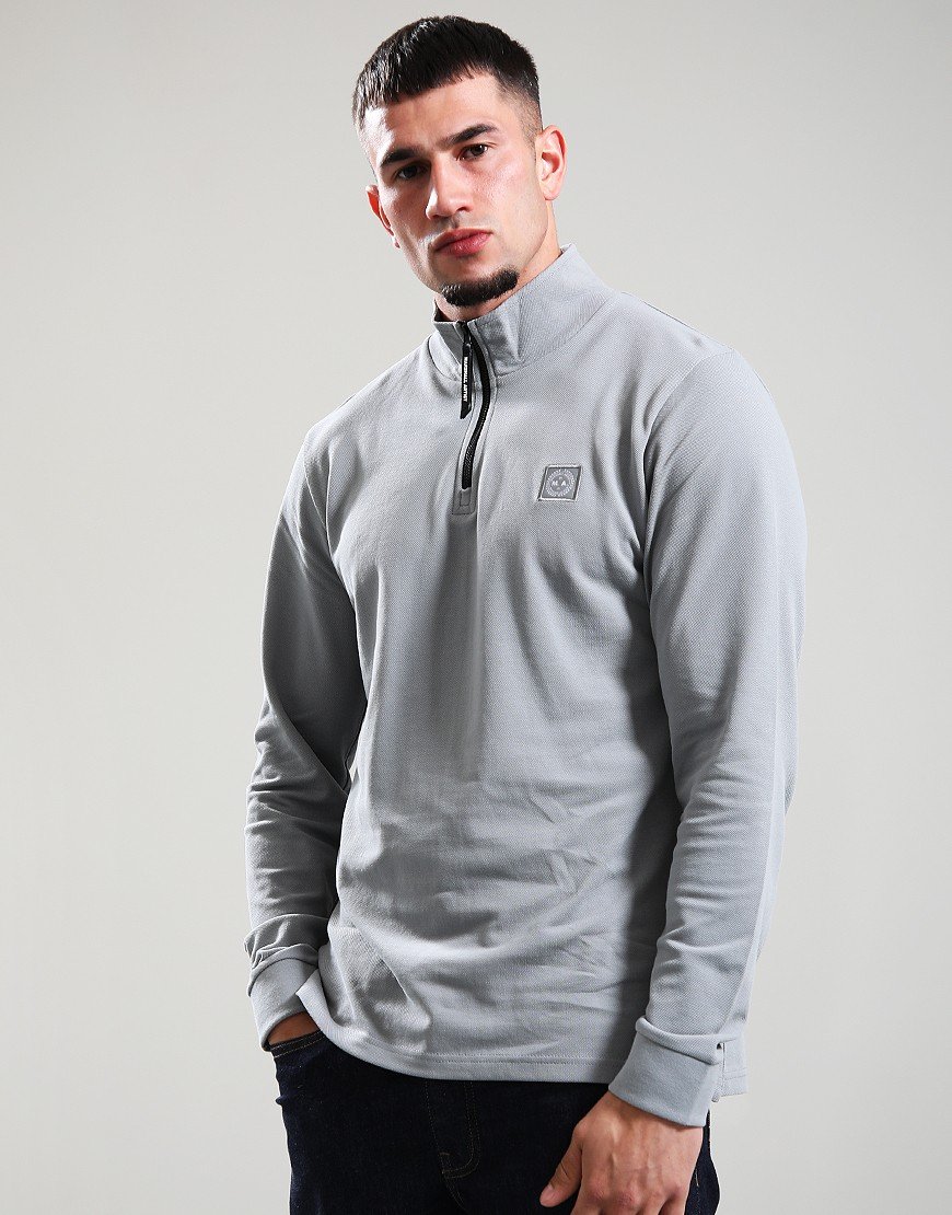 Marshall Artist Marchio Pique 1/4 Zip Monument Grey