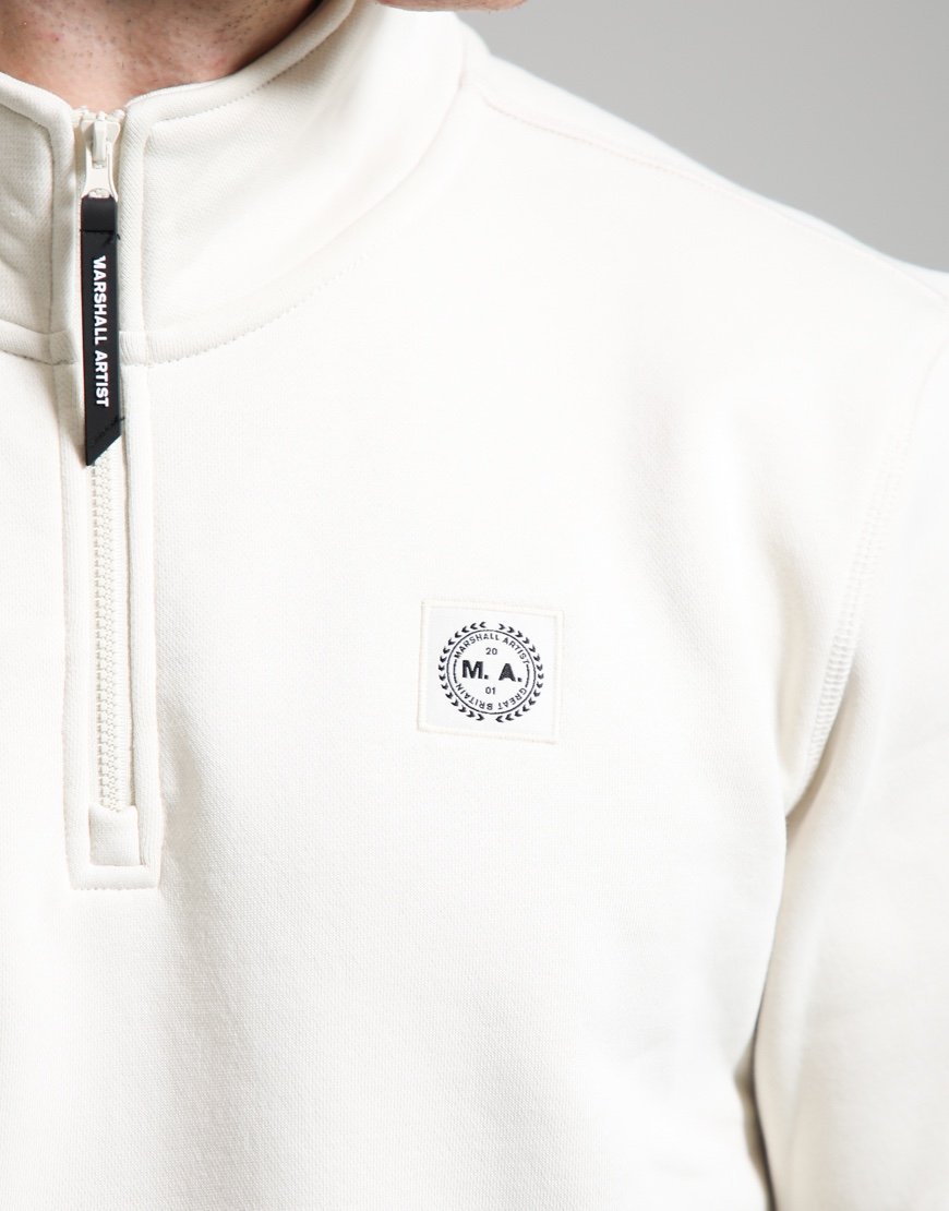 Marshall Artist Marchio 1/4 Zip Sweat Silver Birch