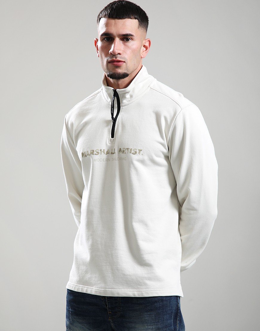 Marshall Artist Microsphere 1/4 Zip Sweat Ecru