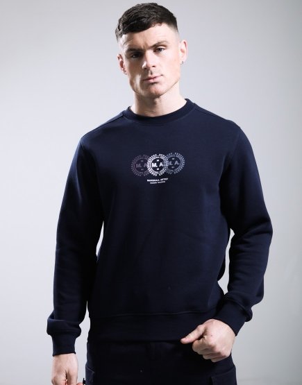 Marshall Artist Milo Crew Neck Sweat Navy