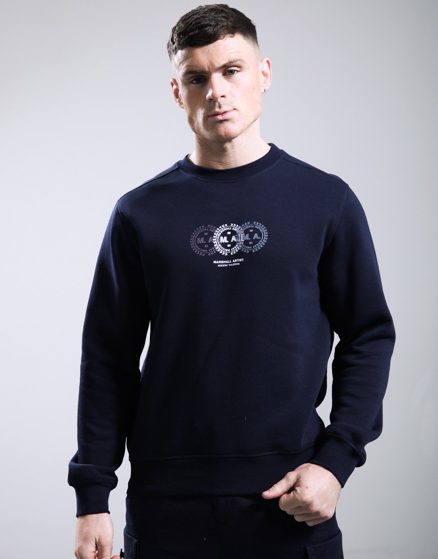 Marshall Artist Milo Crew Neck Sweat Navy