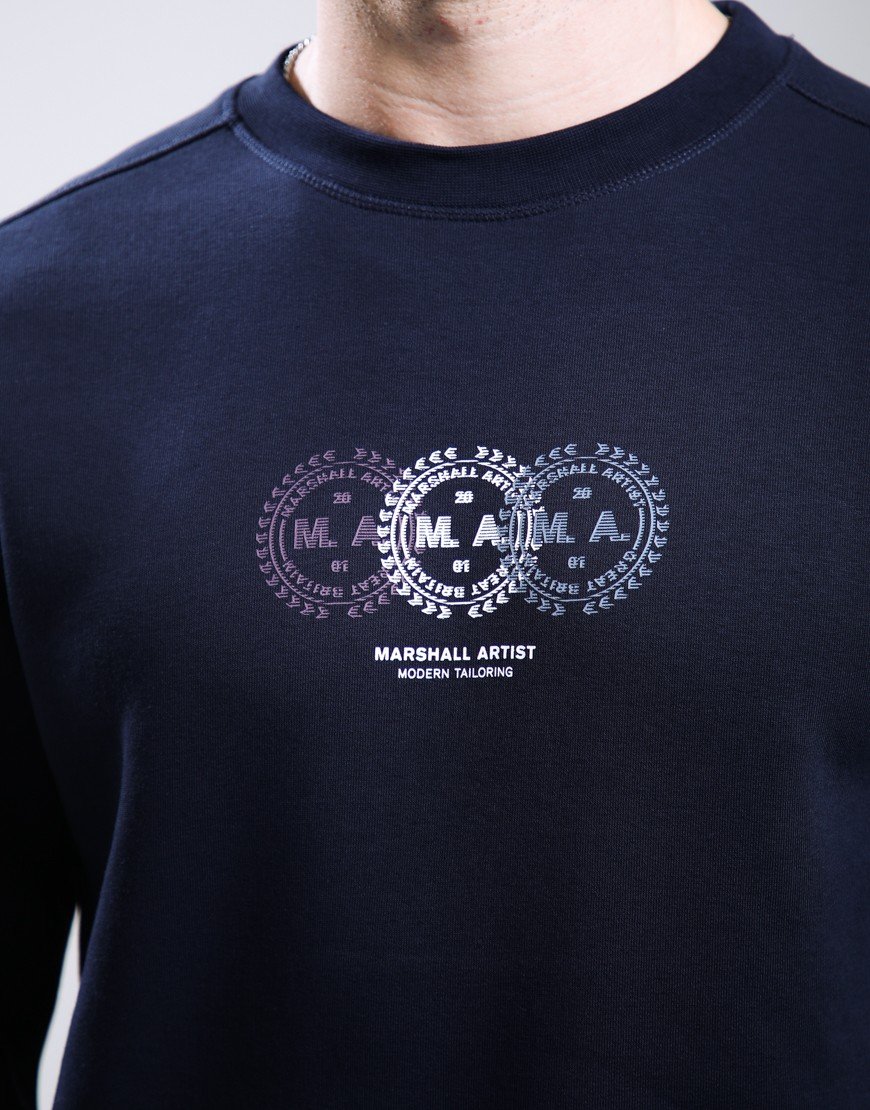 Marshall Artist Milo Crew Neck Sweat Navy
