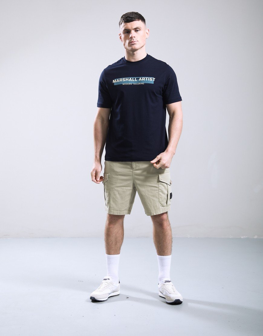 Marshall Artist Seafield Logo T-Shirt Navy