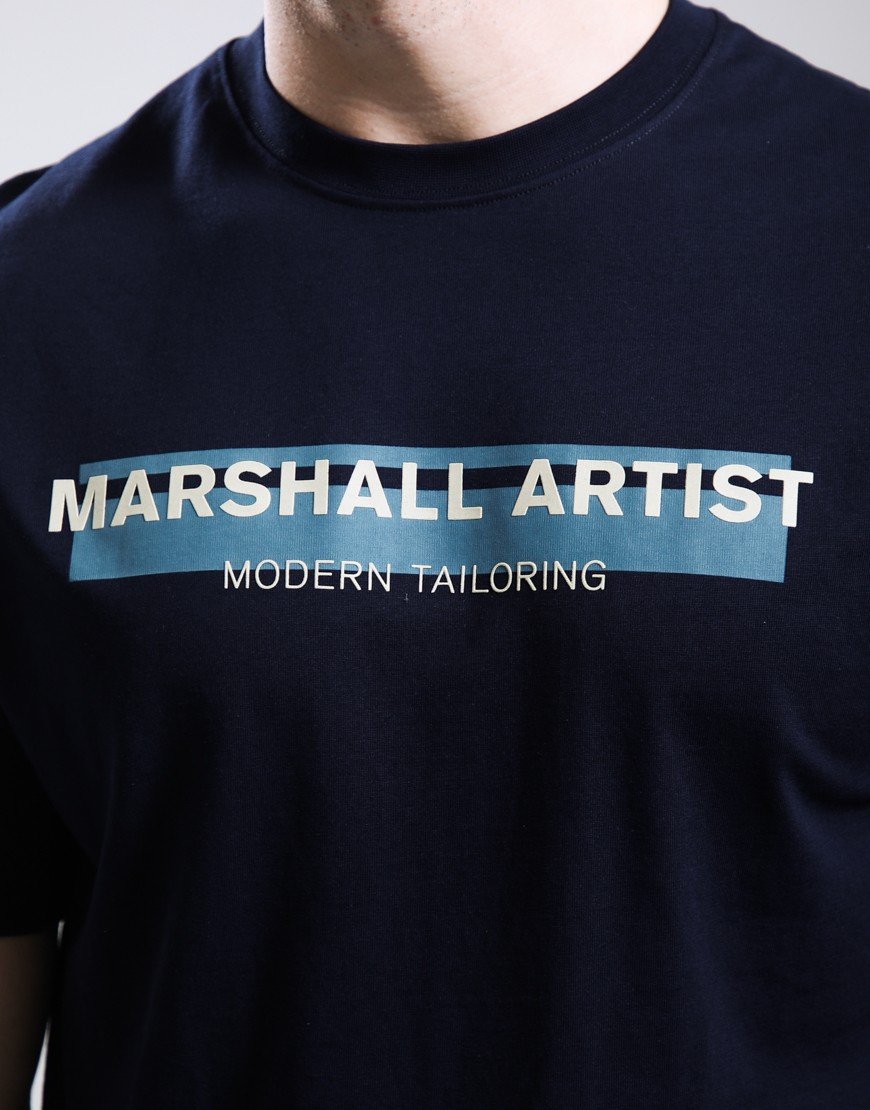 Marshall Artist Seafield Logo T-Shirt Navy