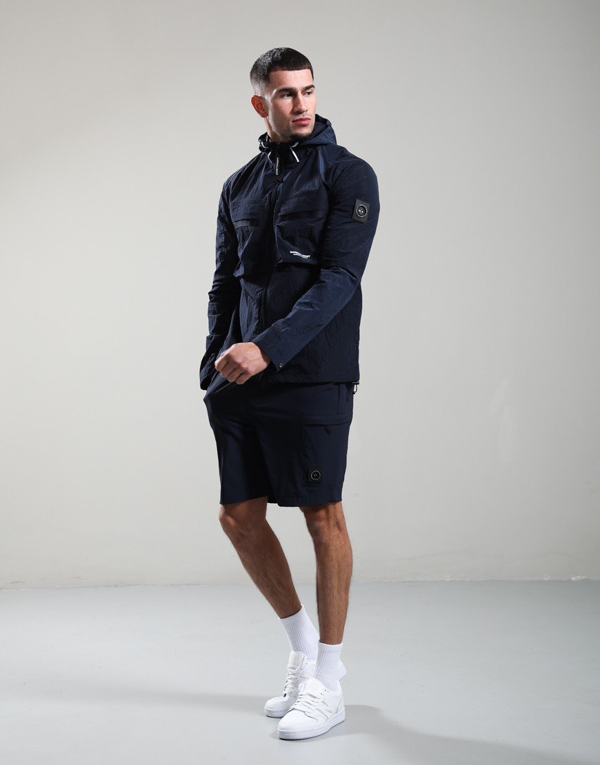 Marshall Artist Sicuro Hooded Overshirt Navy