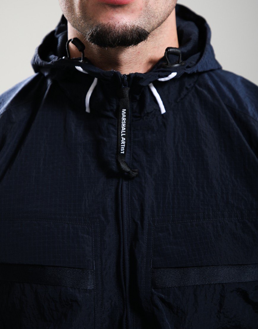 Marshall Artist Sicuro Hooded Overshirt Navy