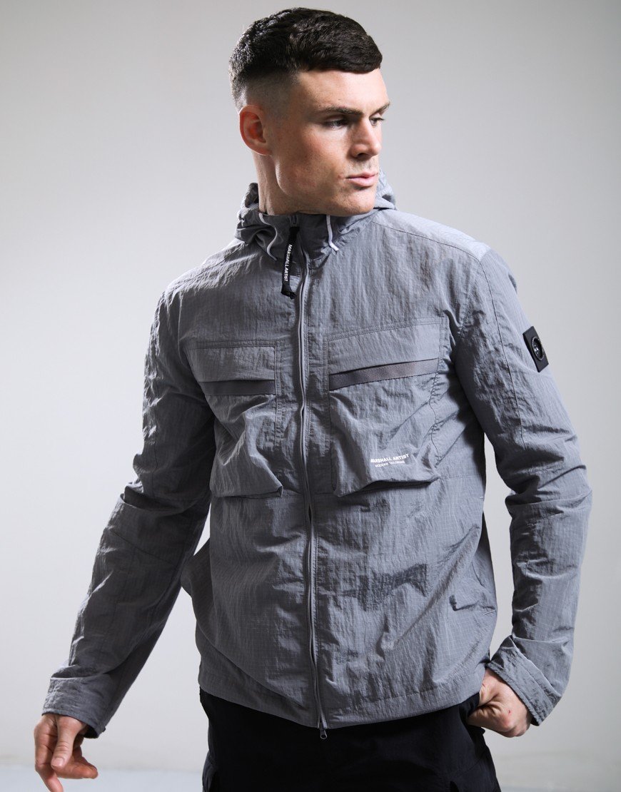 Marshall Artist Sicuro Hooded Overshirt Volcanic Grey