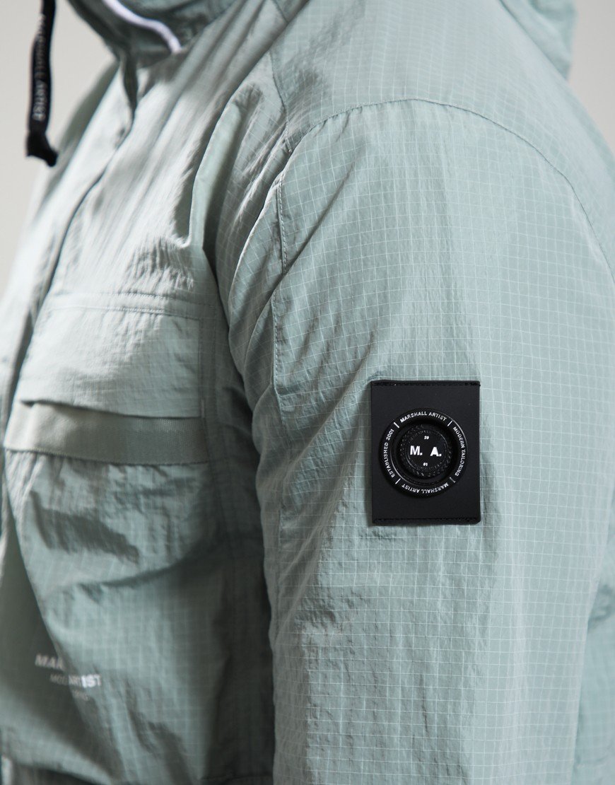 Marshall Artist Sicuro Hooded Overshirt Sage