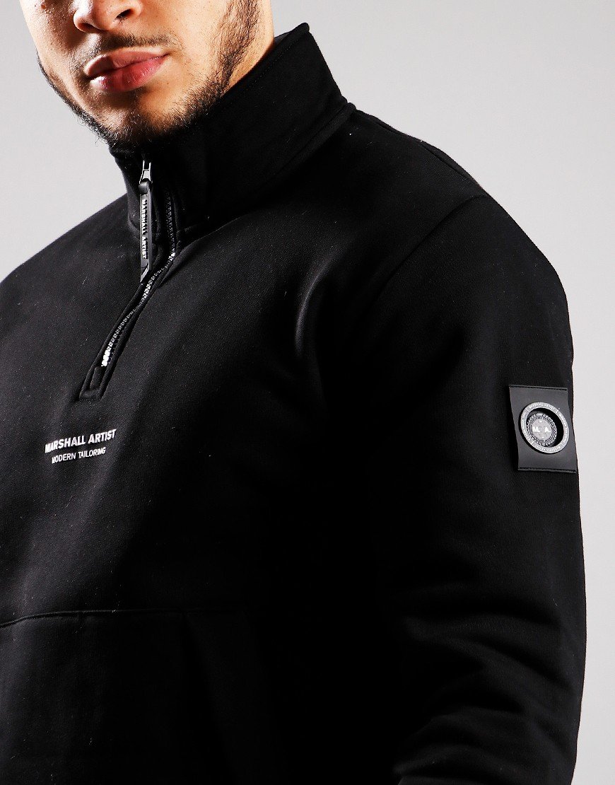 Marshall Artist Siren Quarter Zip Sweat Black Terraces Menswear