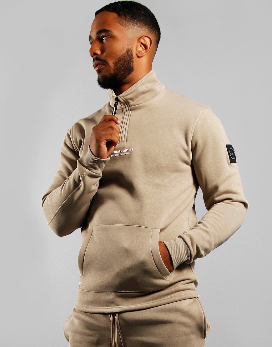 Marshall Artist Siren Half Zip Sweatshirt Grey Stone - Terraces Menswear