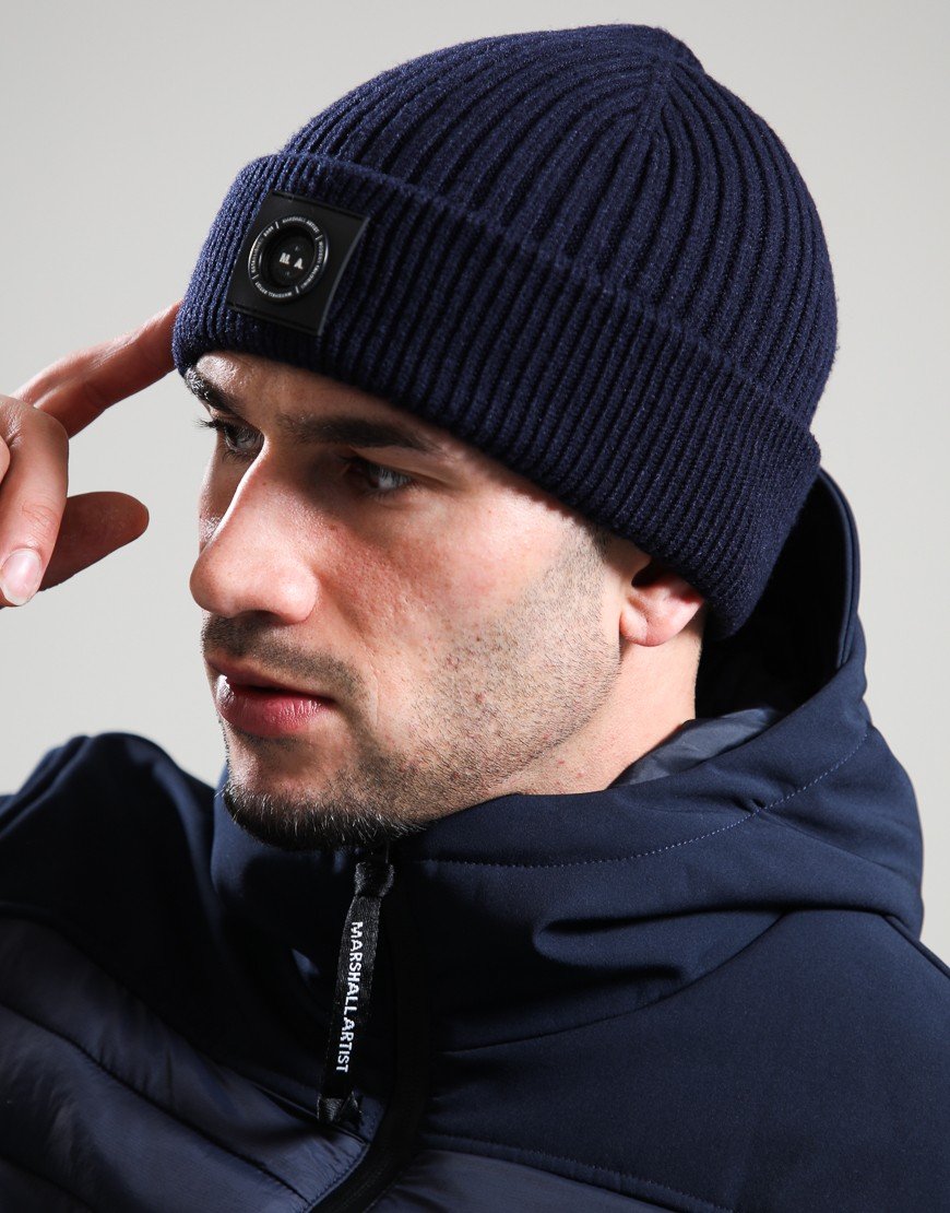 Marshall Artist Siren Cable Knit Beanie Navy