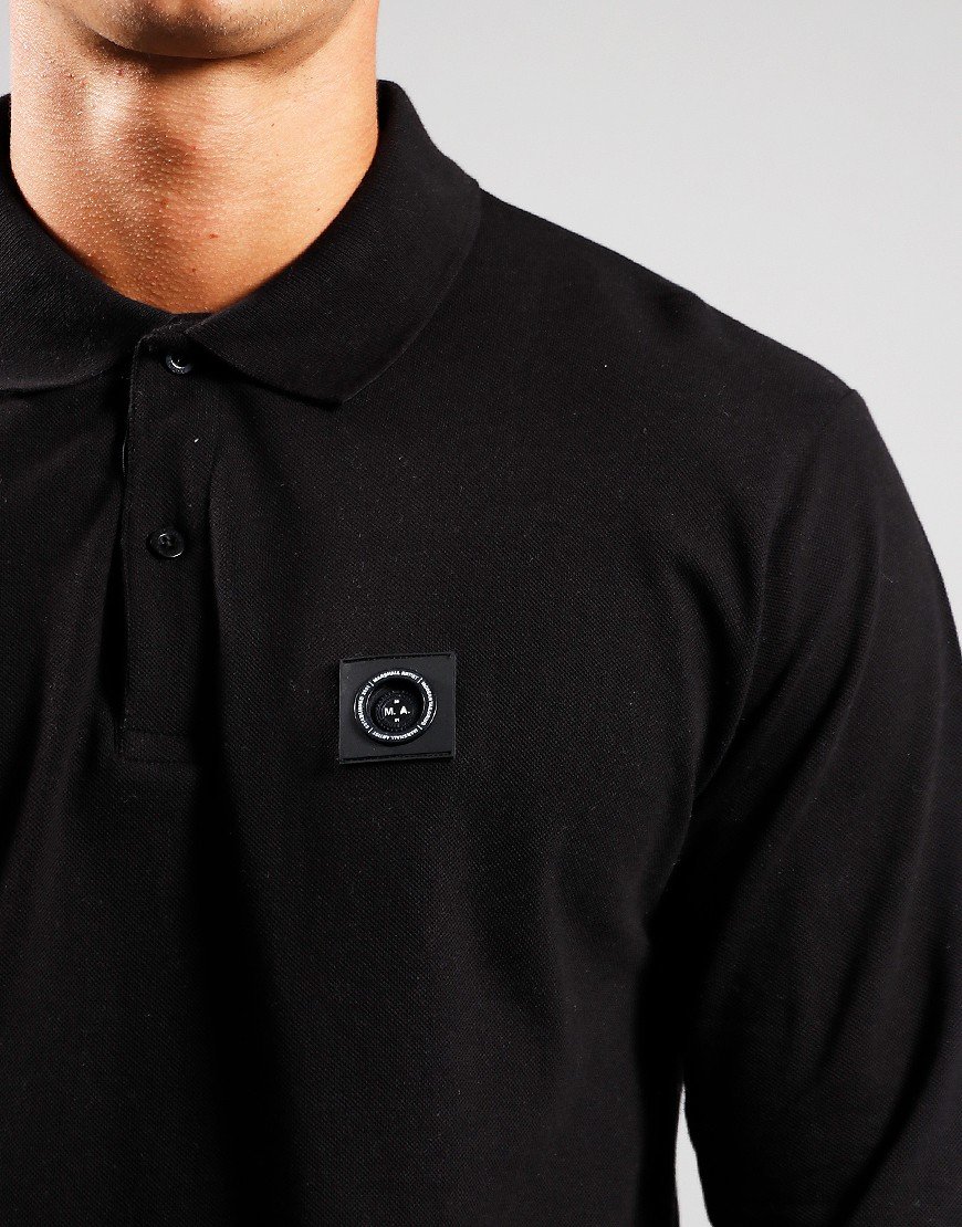 Marshall Artist Siren Long Sleeve Polo Shirt Black