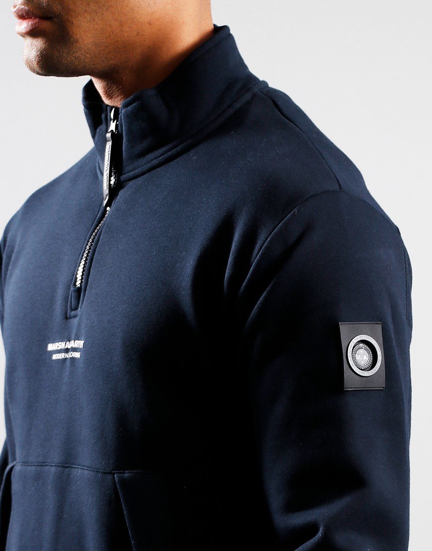 Marshall Artist Siren Quarter Zip Sweat Navy Terraces Menswear