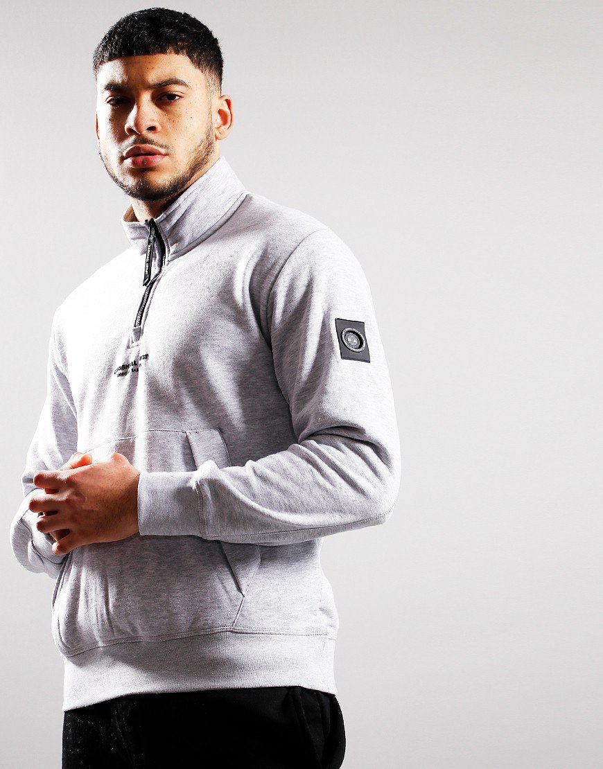 Marshall Artist Siren Quarter Zip Sweat Grey Terraces Menswear