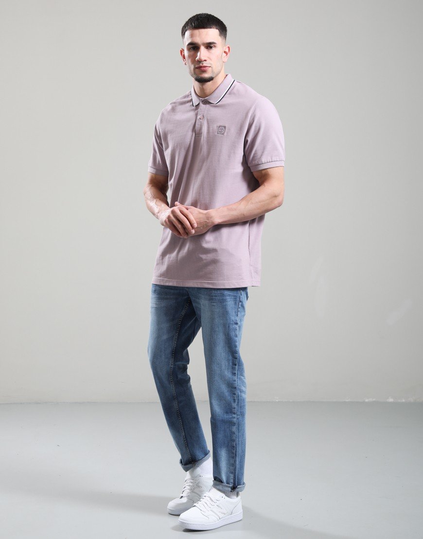 Marshall Artist Tipped Polo Shirt Rose