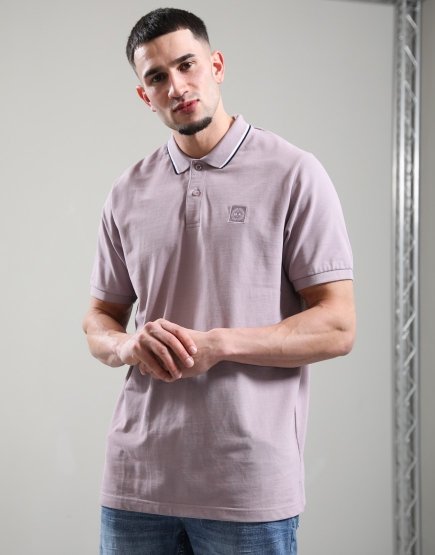 Marshall Artist Tipped Polo Shirt Rose