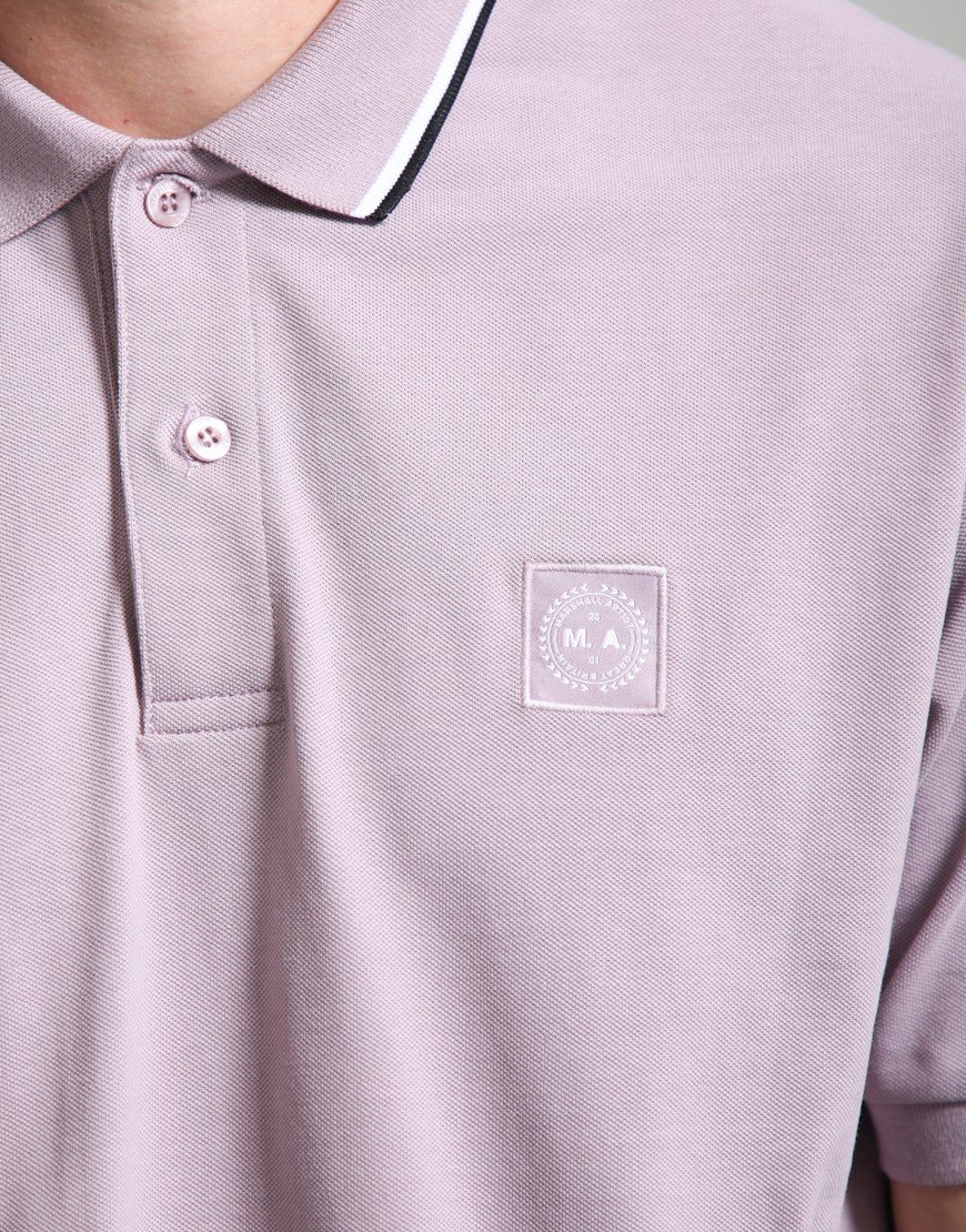 Marshall Artist Tipped Polo Shirt Rose