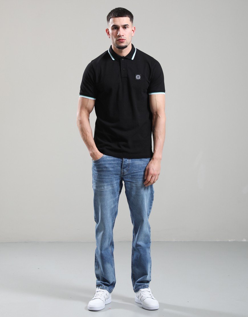 Marshall Artist Tipped Polo Shirt Black