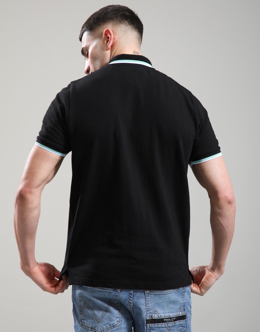 Marshall Artist Tipped Polo Shirt Black