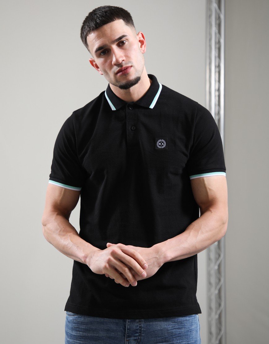 Marshall Artist Tipped Polo Shirt Black