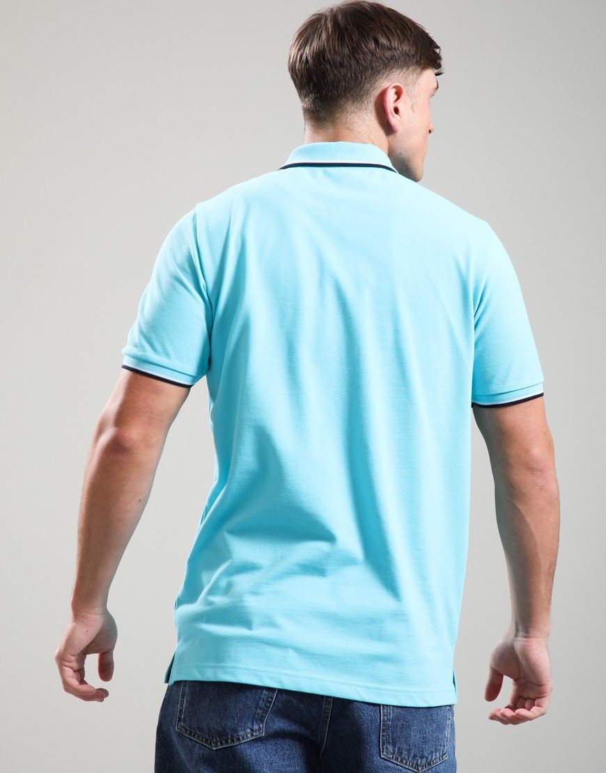 Marshall Artist Tipped Polo Shirt Cyan