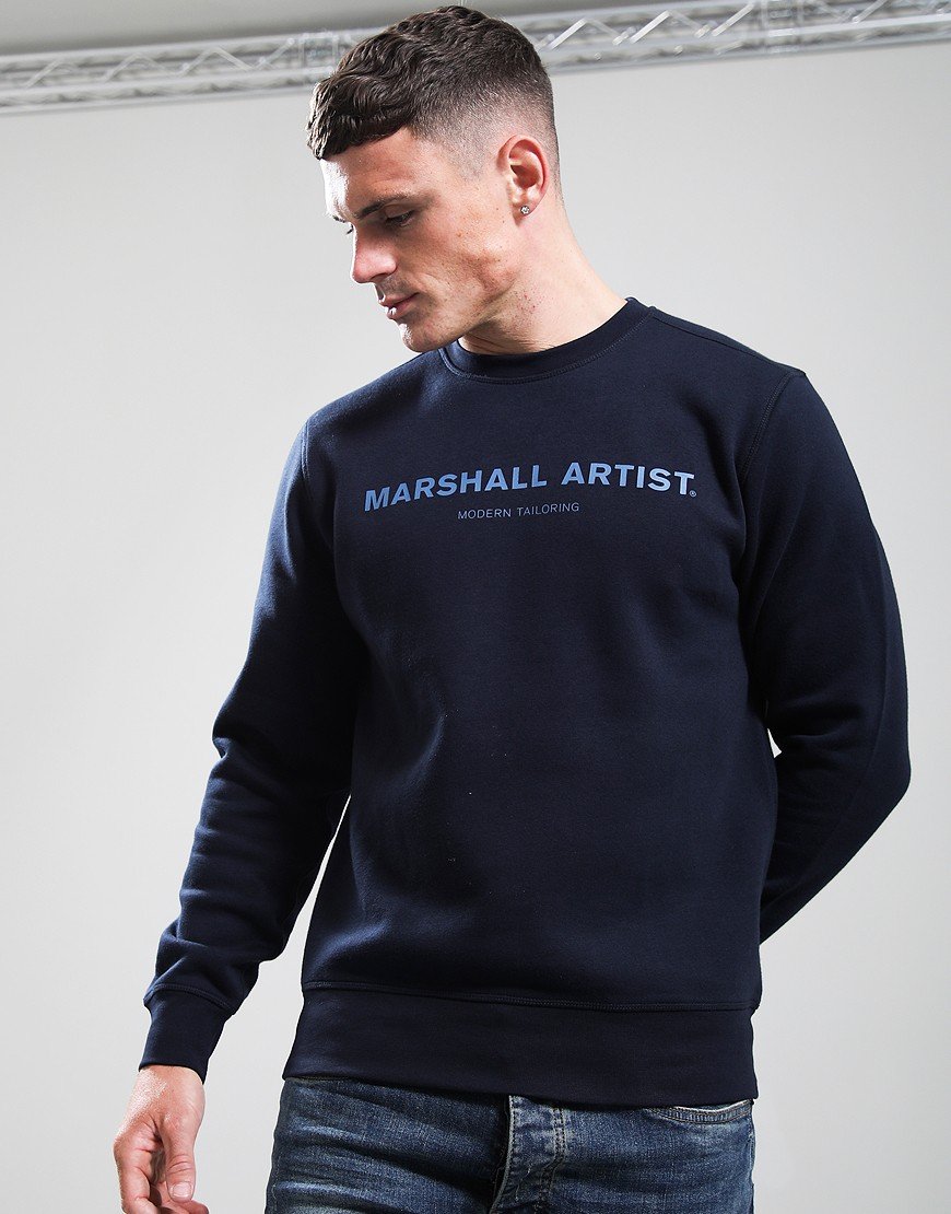 Marshall Artist Stampa Logo Crew Sweat Navy