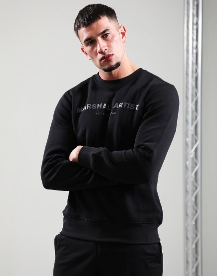 Marshall Artist Stampa Logo Crew Neck Sweat Black