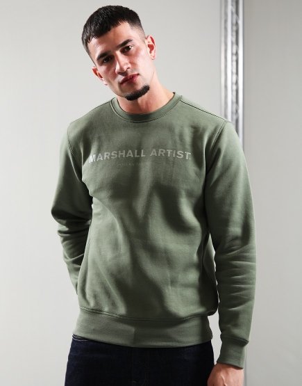 Marshall Artist Stampa Logo Crew Neck Sweat Moss