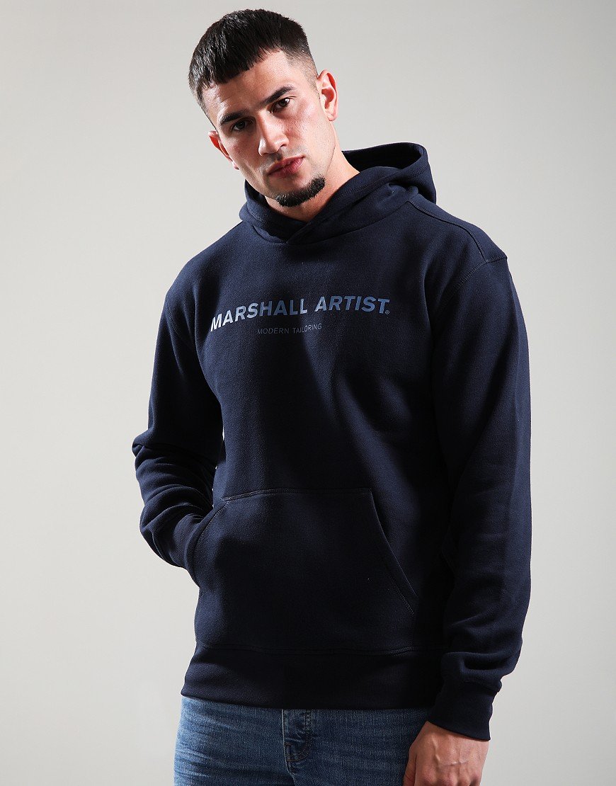 Marshall Artist Stampa Logo Hoodie Navy