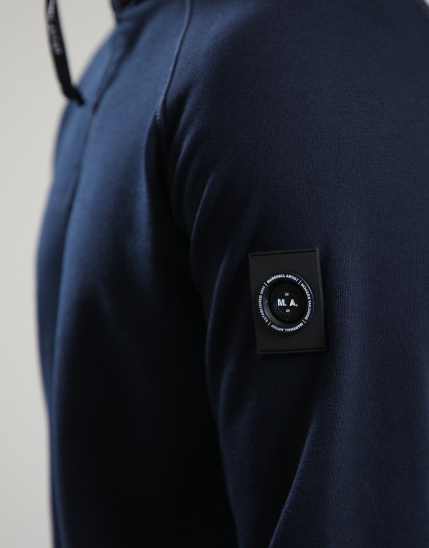 Marshall Artist Stanford 1/4 Zip Hood Navy