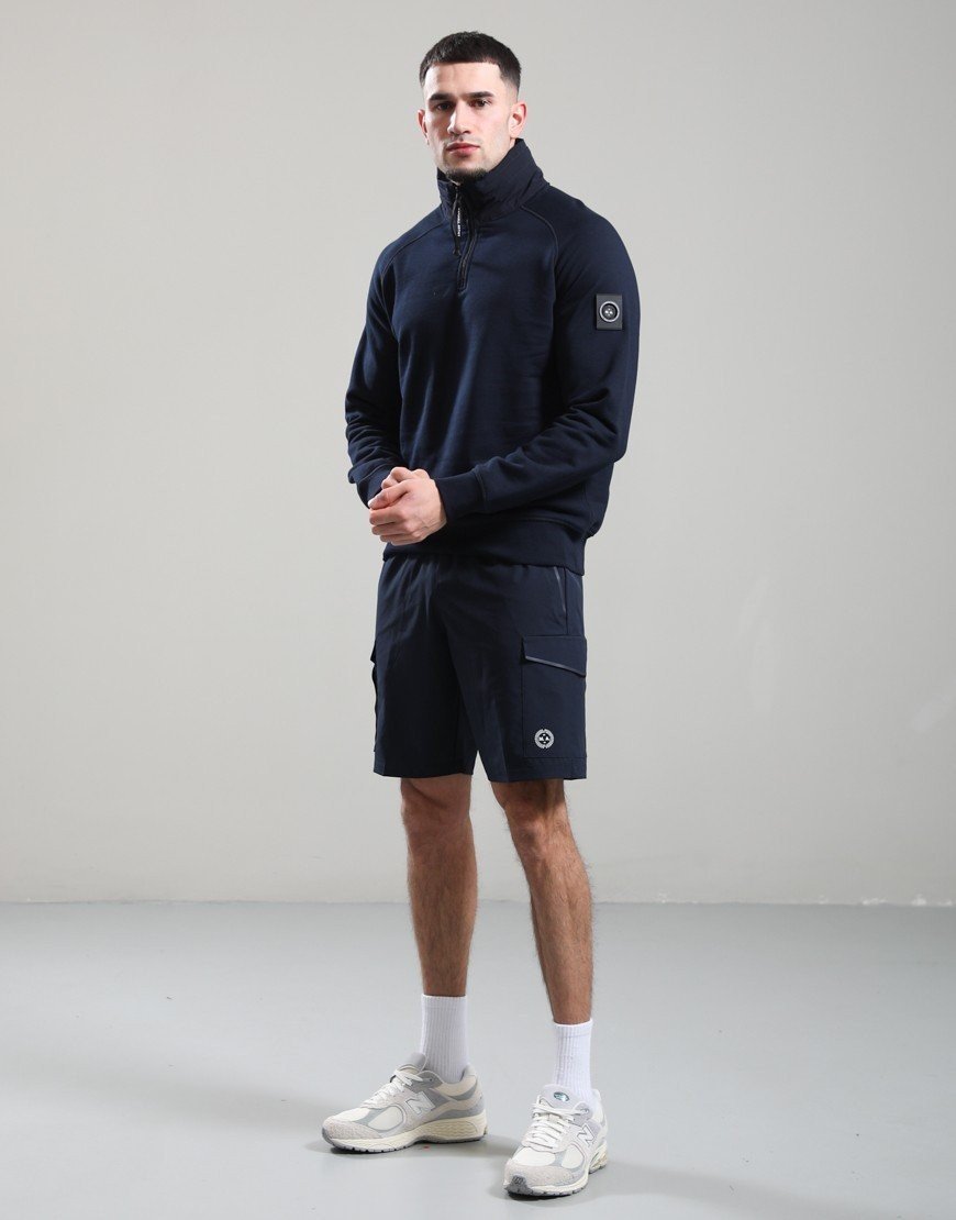 Marshall Artist Stanford 1/4 Zip Hood Navy