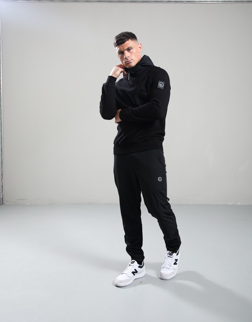 Marshall Artist Stanford 1/4 Zip Hood Black