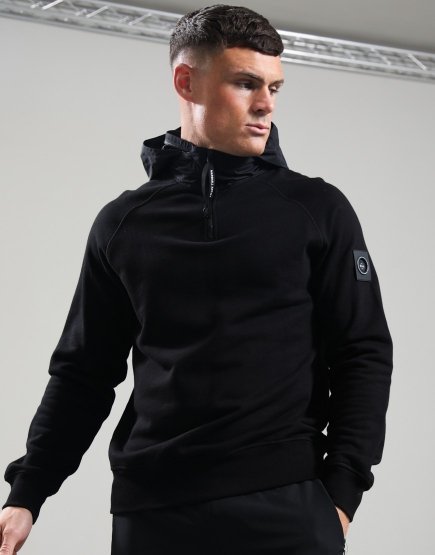 Marshall Artist Stanford 1/4 Zip Hood Black