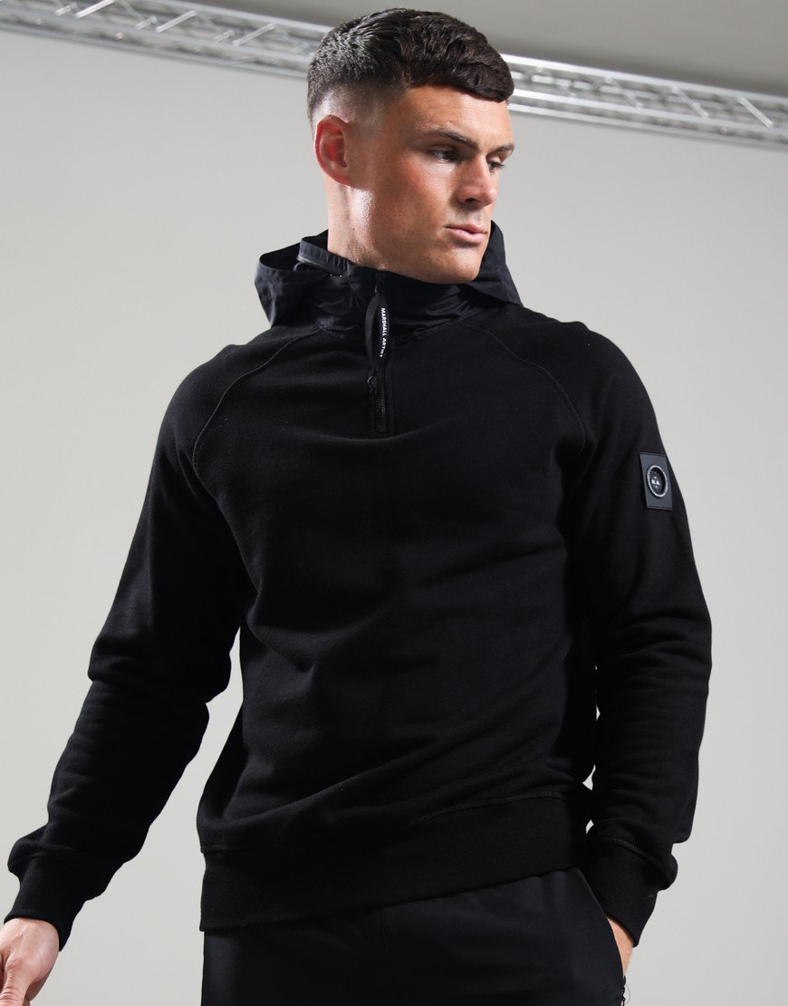 Marshall Artist Stanford 1/4 Zip Hood Black