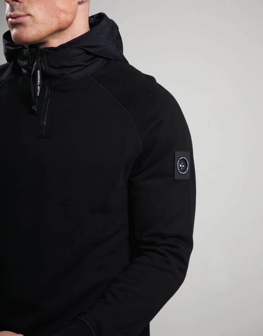 Marshall Artist Stanford 1/4 Zip Hood Black