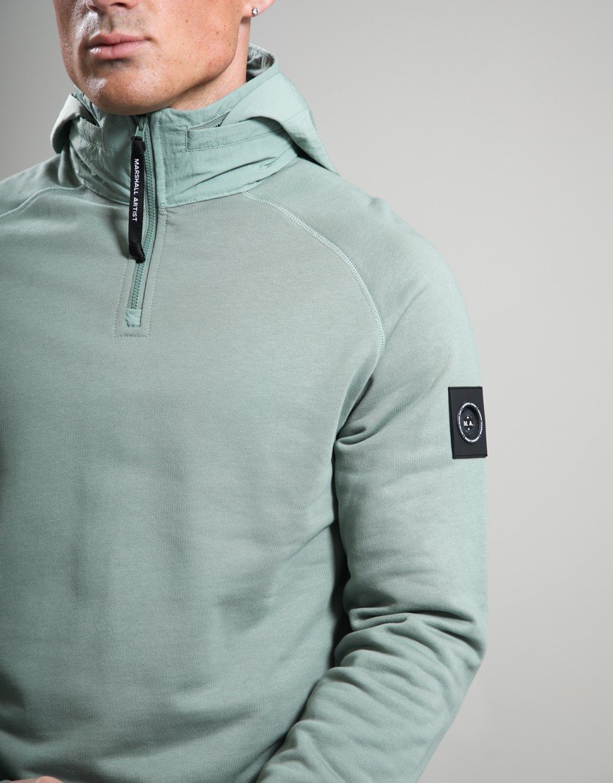 Marshall Artist Stanford 1/4 Zip Hood Sage