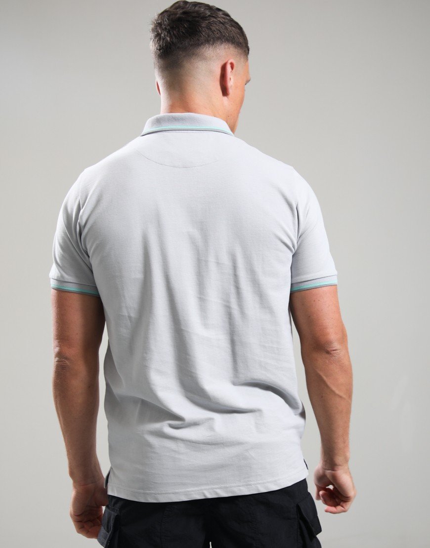 Marshall Artist Tipped Polo Shirt Oceanic Grey