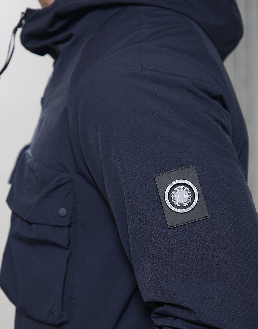 Marshall Artist Waverton 1/4 Zip Ripstop Jacket Navy