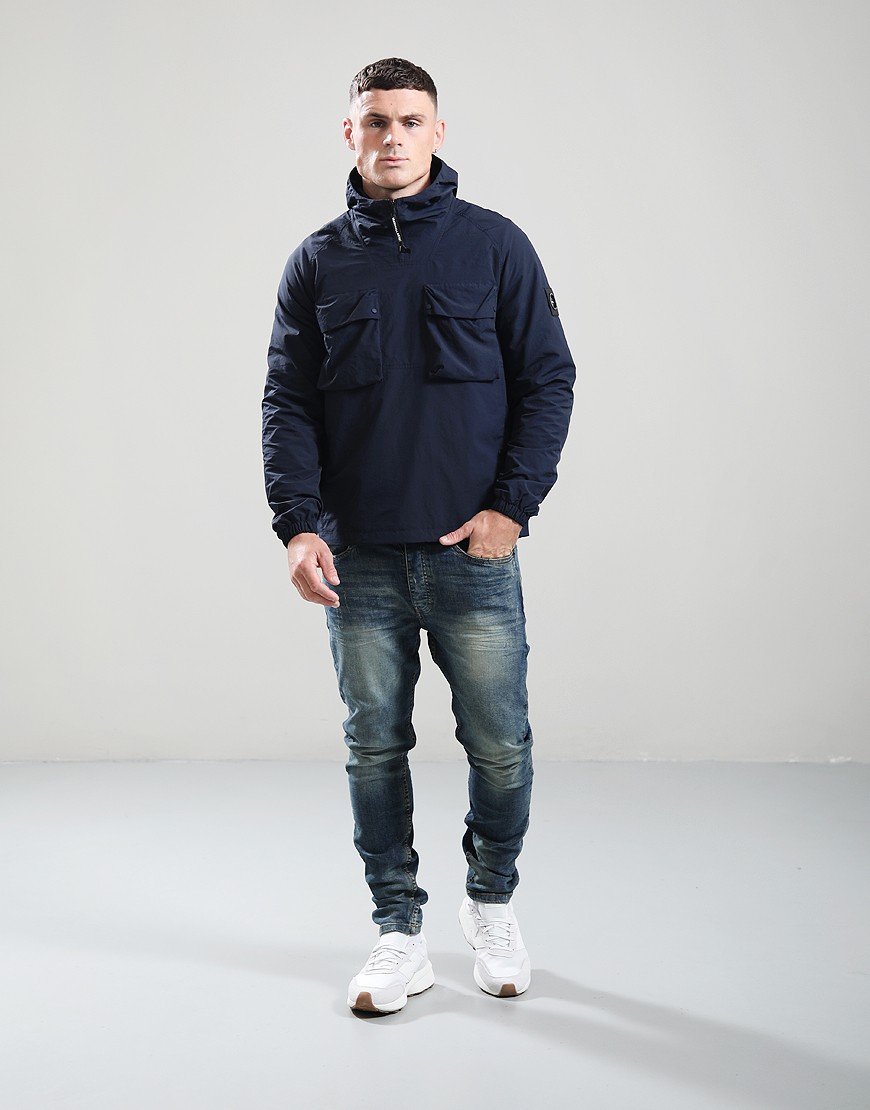 Marshall Artist Waverton 1/4 Zip Ripstop Jacket Navy
