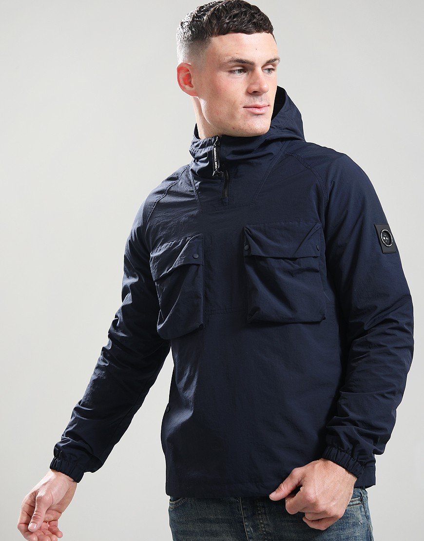 Marshall Artist Waverton 1/4 Zip Ripstop Jacket Navy