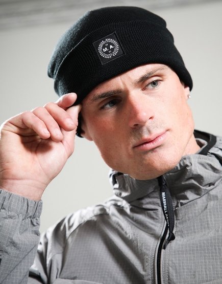 Marshall Artist Woven Badge Knit Beanie Black
