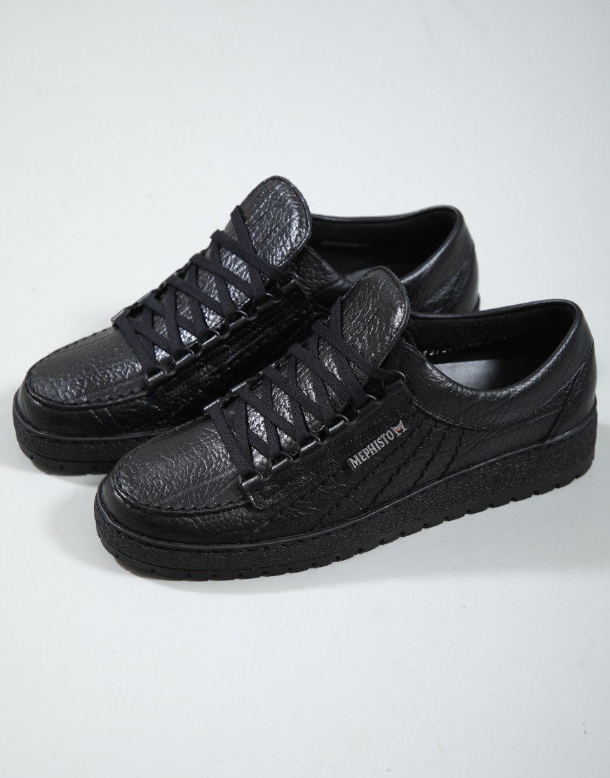 Mephisto Rainbow Mamouth Leather Eco Shoes Black