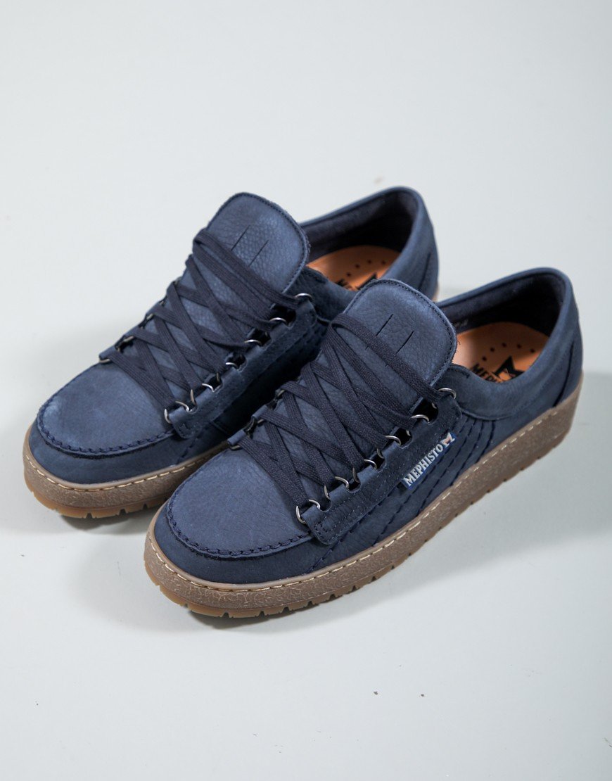 Mephisto Rainbow Sportbuck Shoes Navy