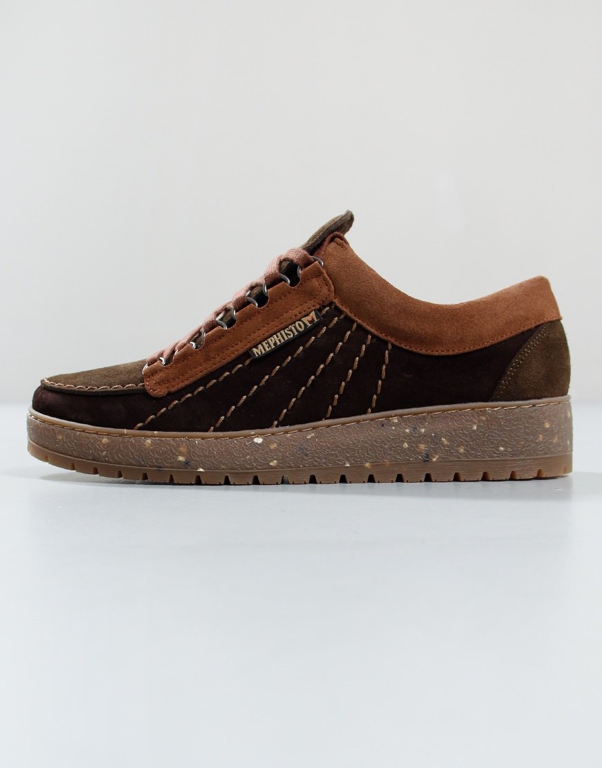 Mephisto Rainbow Velours Shoes Dark Brown