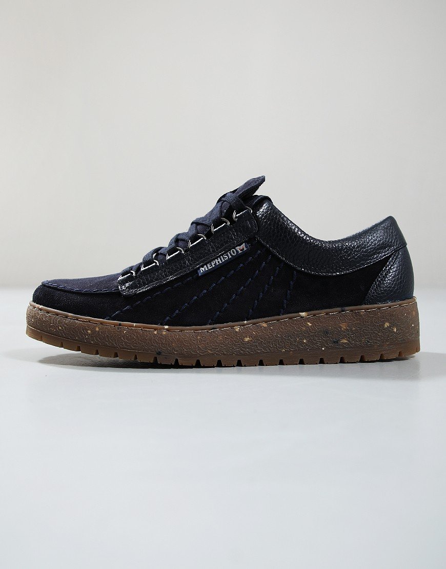Mephisto Rainbow Velours Shoes Oregon Blue