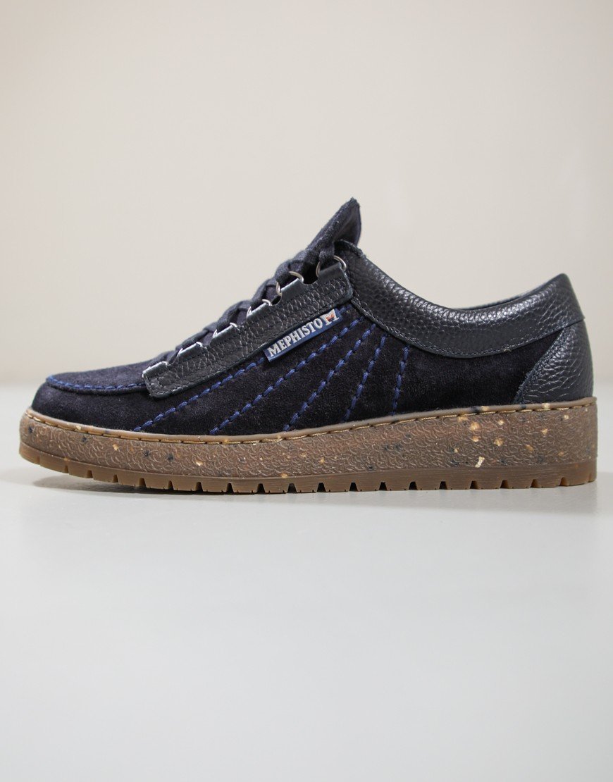 Mephisto Rainbow Velours Shoes Oregon Blue