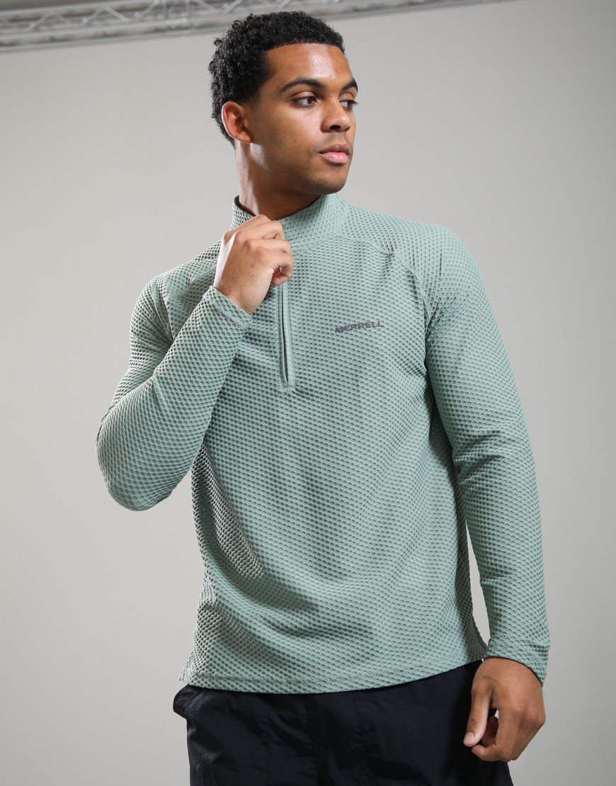 Merrell Teebo Quarter Zip Sweat Iceberg Green